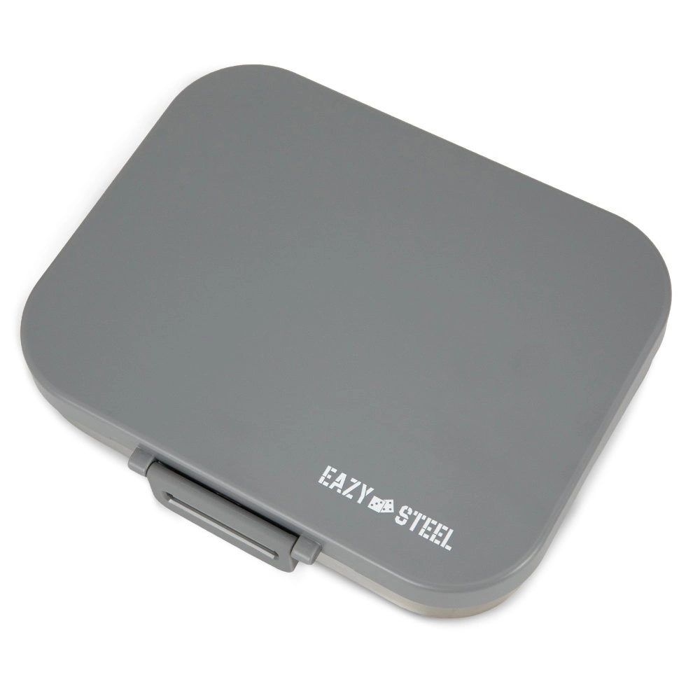 Eazy Kids Premium Stainless Steel Bento Lunch Box W Silicon Lid Grey - EZ_LBSS3COM1020_GY - Image 2
