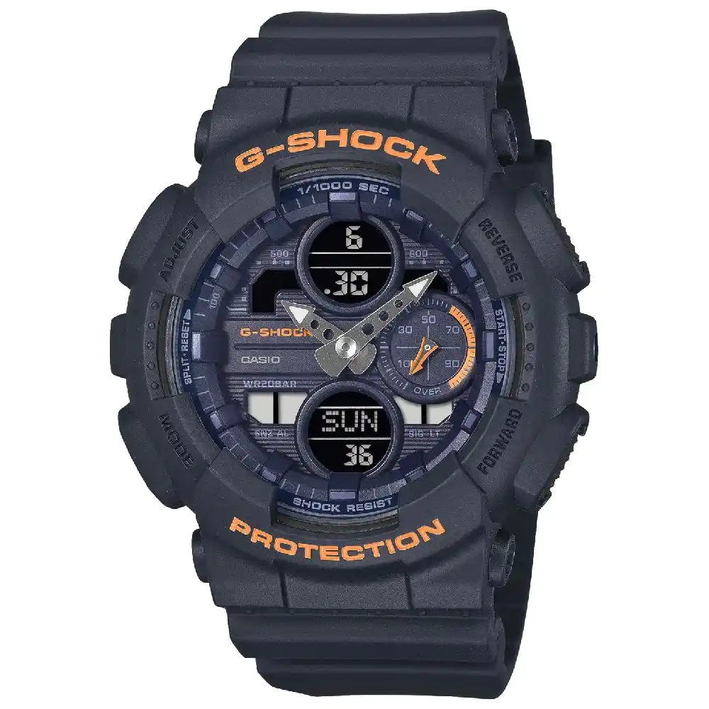 Casio G-Shock Women's Analog-Digital Watch with 1/1000-Second Stopwatch, Speed Measurement, World Time, and 5 Daily Alarms (Blue) - GMA-S140-2A2