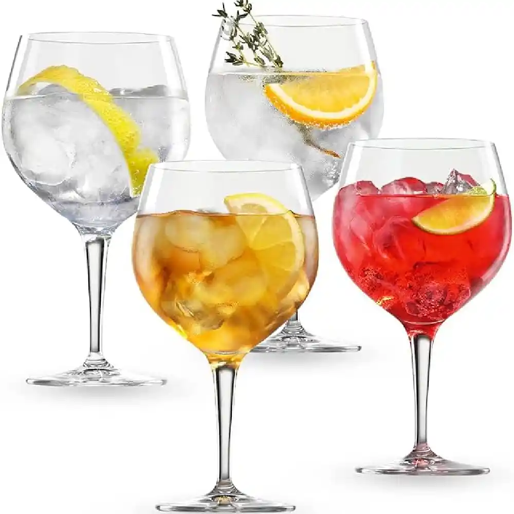 Royal Leerdam Gin and Tonic Glass Set, 4-Piece 650ml Large Cocktail Goblets, Clear Glass for Gin, Cocktails & Long Drinks - 210262