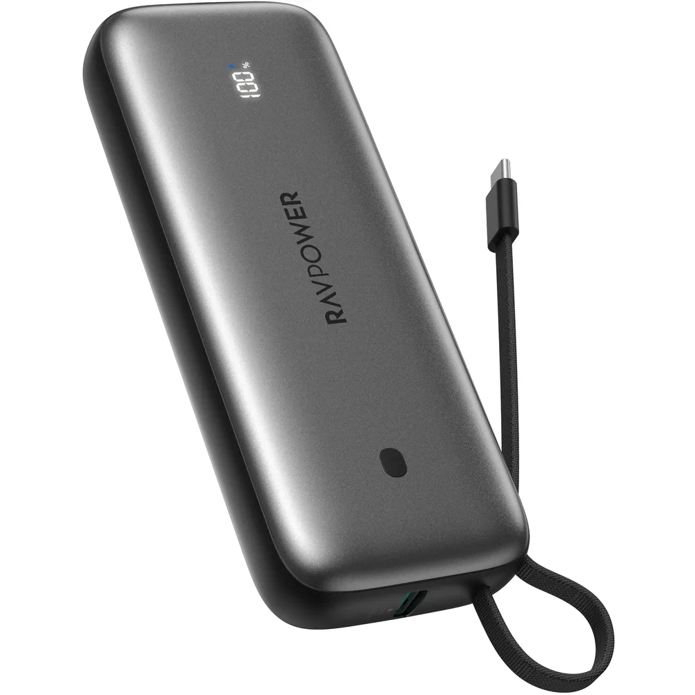 RAVPower PD Pioneer Pro 20000mAh Power Bank with Dual USB-C Ports, 35W PD Fast Charging, and Long-Life Lithium Battery for Laptop, iPhone, Samsung, and More (Grey) - RP.PB1224-PRO.GY