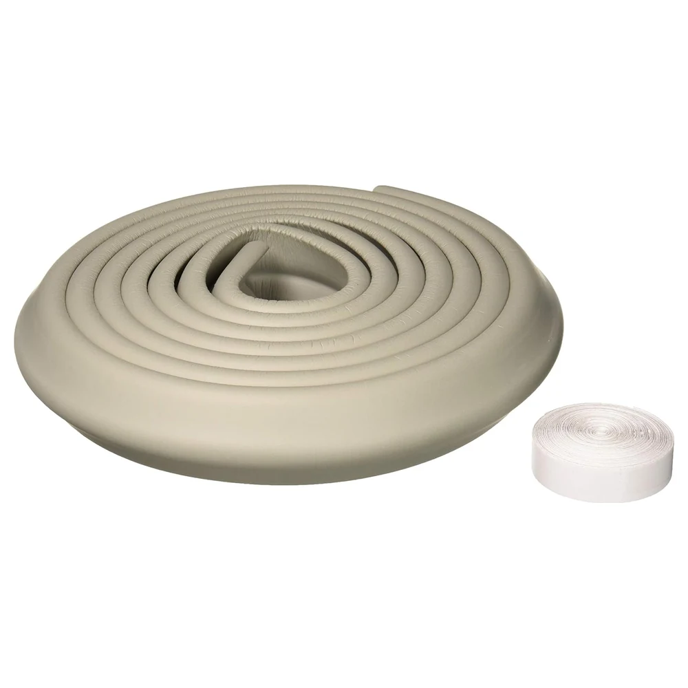 KidCo Foam Edge Protector 10 ft Roll with Heavy-Duty Double-Sided Tape, Soft Cushioned Edge Guard for Tables and Counters, Gray - S376 - Image 2