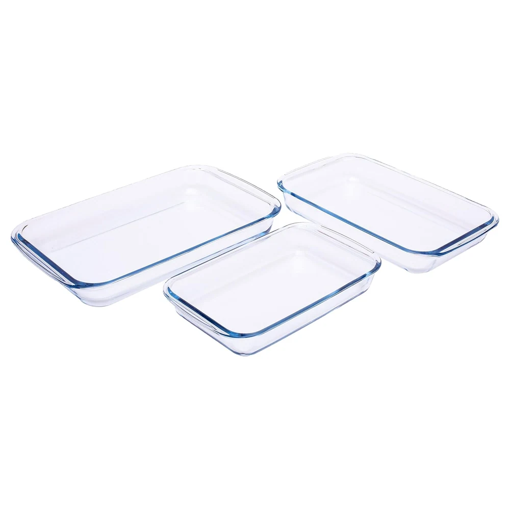 Taliona Rectangular Borosilicate Glass Bakeware 3-Piece Set 1.6 L & 2.2+3 L - TL2213523 - Image 3