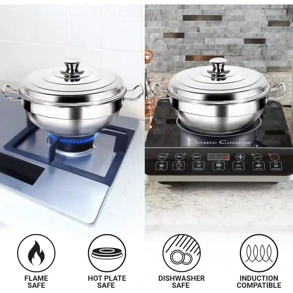 Milton Pro Cook Multipurpose Kadai With LID, 2 - Regular Idli Plate 1 - Mini Idli Plate 1 - Steamer Plate 2 - Dhokla Plate Stainless Steel - 3015854 - Image 3