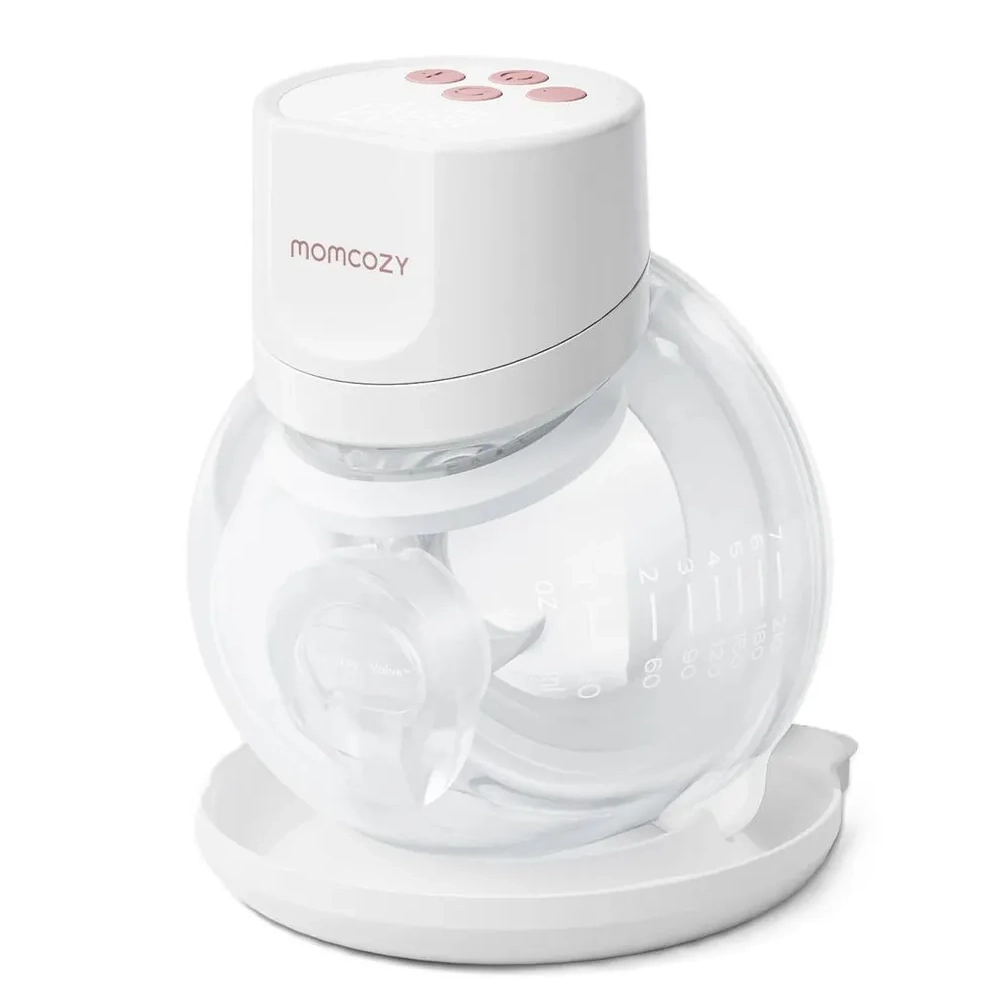 Momcozy S12 Pro Quick Wearable Single Breast Pump, 292 mmHg Suction, DoubleFit Hybrid Flange, Digital Screen, White - 840506409743