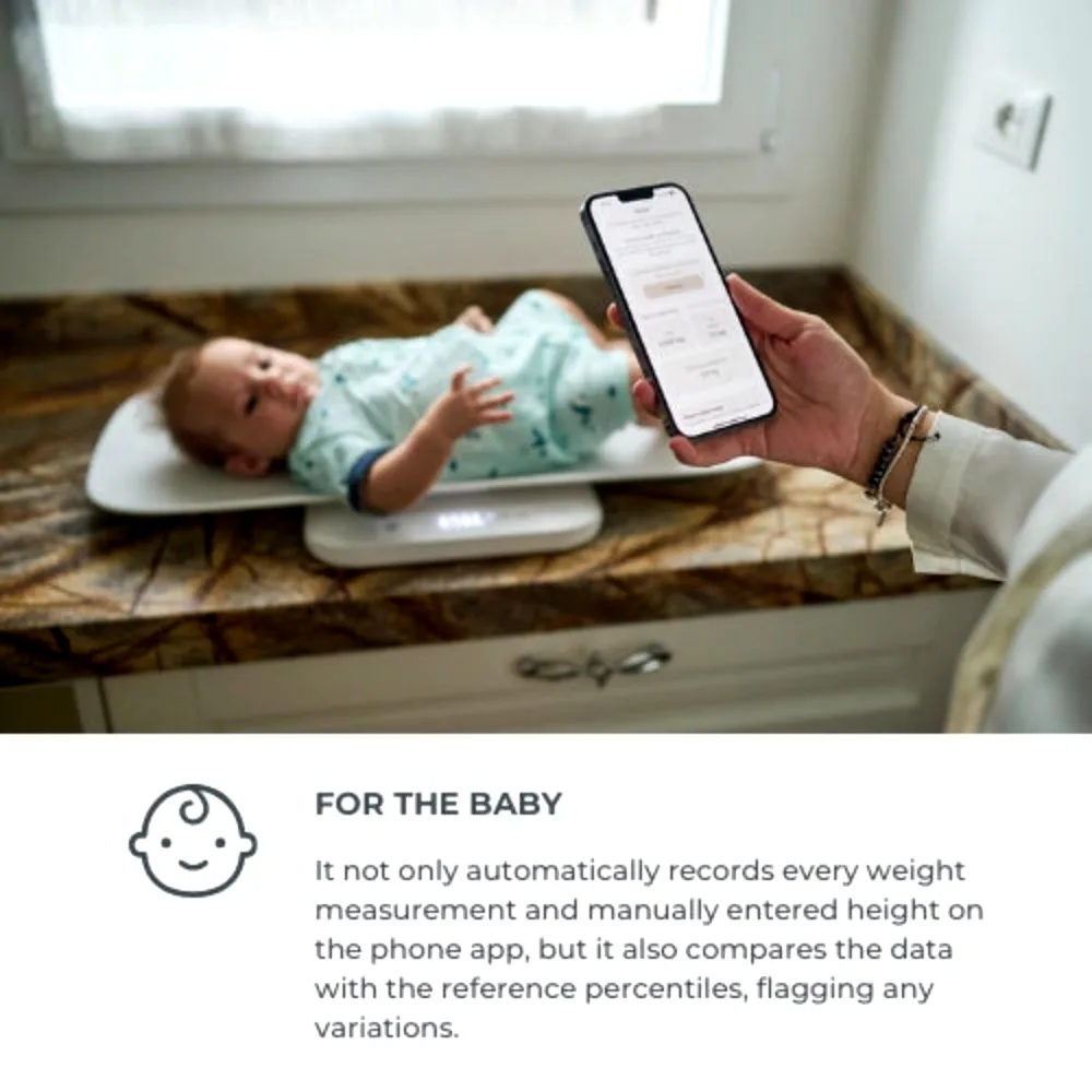 Nuvita PrimiPesi Mum & Baby Smart Scale, Pregnancy, Newborn & Postpartum Monitoring,  Accurate Measurements, White - NU-IBBS0002 - Image 6