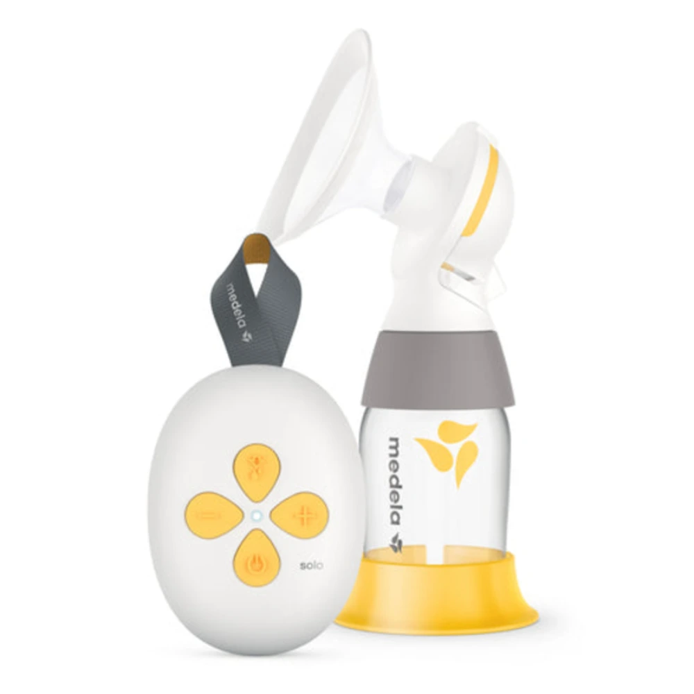 Medela Solo Single Electric Breast Pump, 2-Phase Expression, PersonalFit Flex Shield, USB-C Rechargeable, Quiet Portable Breast Pump, White - 101041618