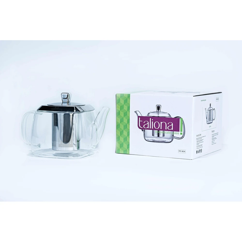 Taliona Lux Borosilicate Glass Tea Pot with Stainless Steel Filter & Lid 1200 ml - TL2213836 - Image 4