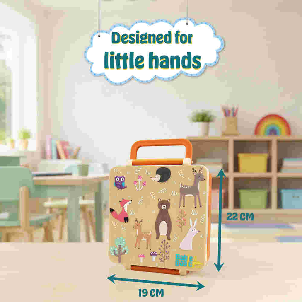 Babies Basic Insulated Bento Lunchbox Built-in Thermos Leakproof Compartments 3+ Years - Beige - Zoo 12300-BEN-BEI-ZOO - Image 5