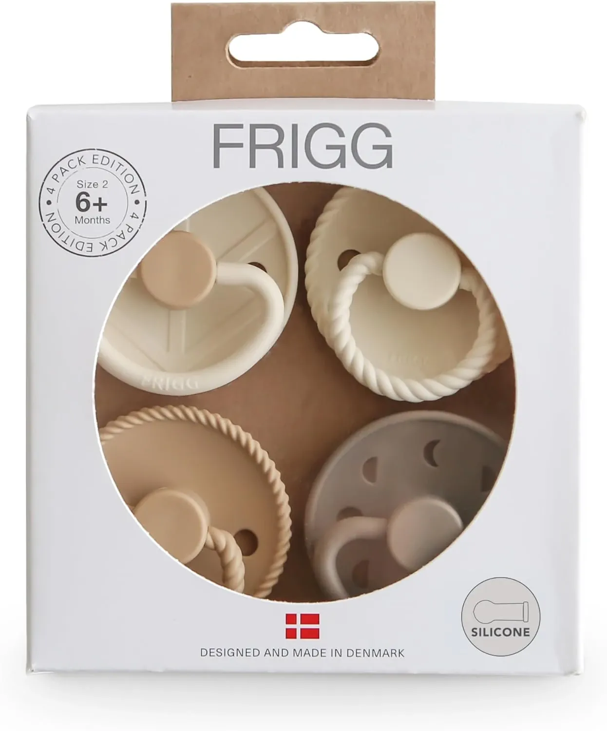 Frigg Round Silicone Baby Pacifier Crystal Sparkle Size 2 Pack Of 4 - FRG101892