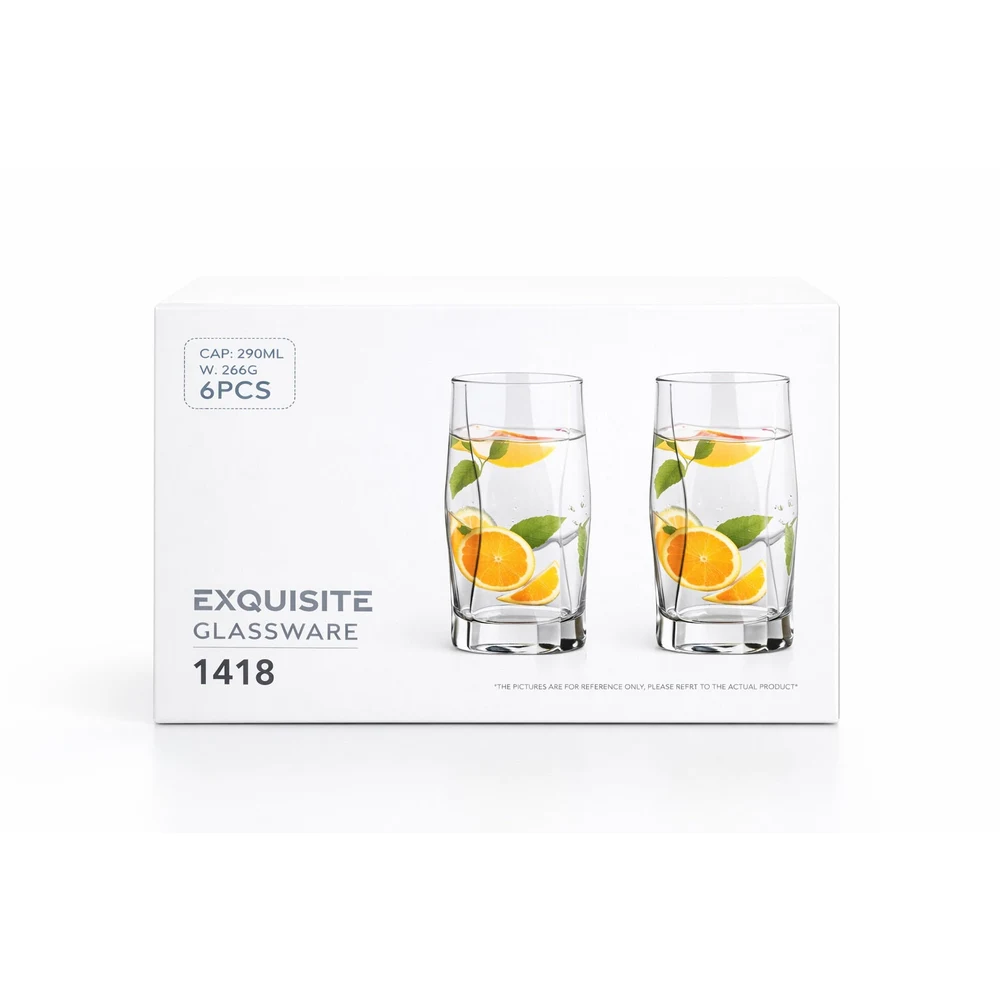 Taliona Exquisite Cube 6-Piece Clear Glass Tumbler Set 29 cl - C6911418 - Image 3