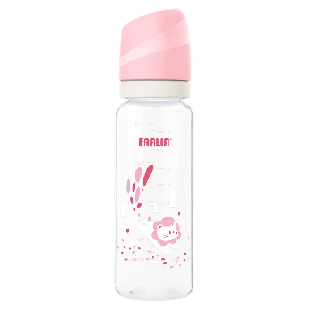 Farlin Standard Neck Polypropylene Baby Feeding Bottle Red 240ml - AB-41023