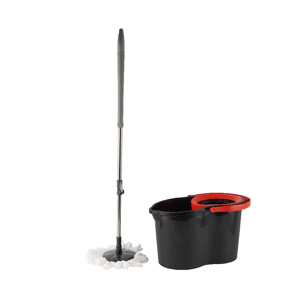 Delcasa Ergo DC2668 16 L Spin Easy Mop, 360 Degree Rotating Microfiber Mop Head, Adjustable Handle, Splash-Free, High-Efficiency Floor Cleaning, Black