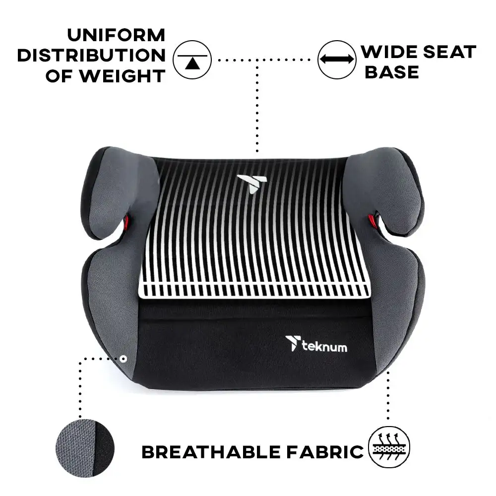 Teknum TK_CSB_BL Car Seat Booster Pluto, Black - Image 5