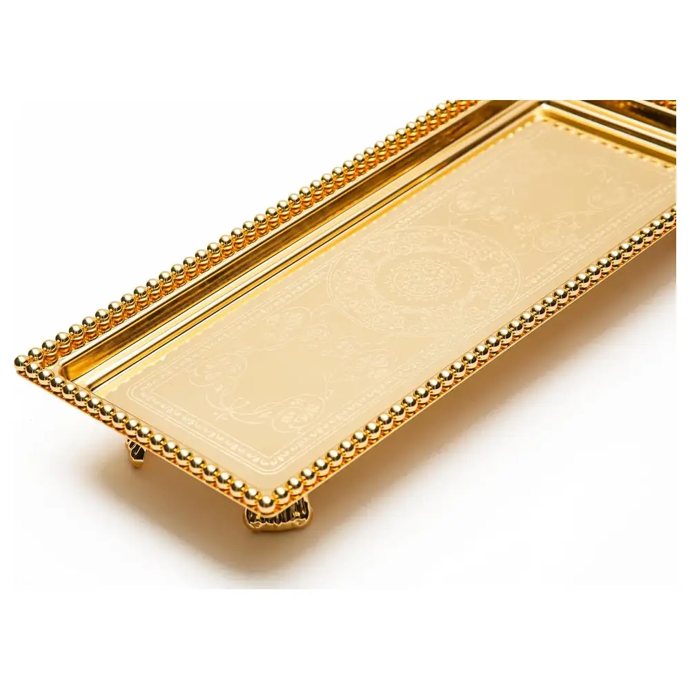 Zolten Silver Plated Rectangular Serving Tray, Gold, 40 cm - ZL2013908 - Image 2