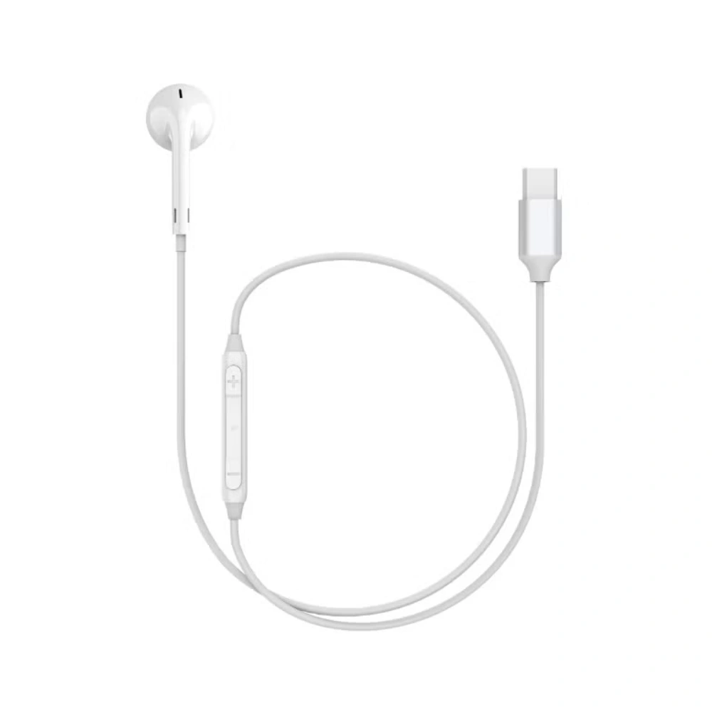 MYX Pro Voice USB-C Wired Mono Earphone, Ergonomic In-Ear Design, HD Sound for Music & Calls, White, VOICE MT-01W
