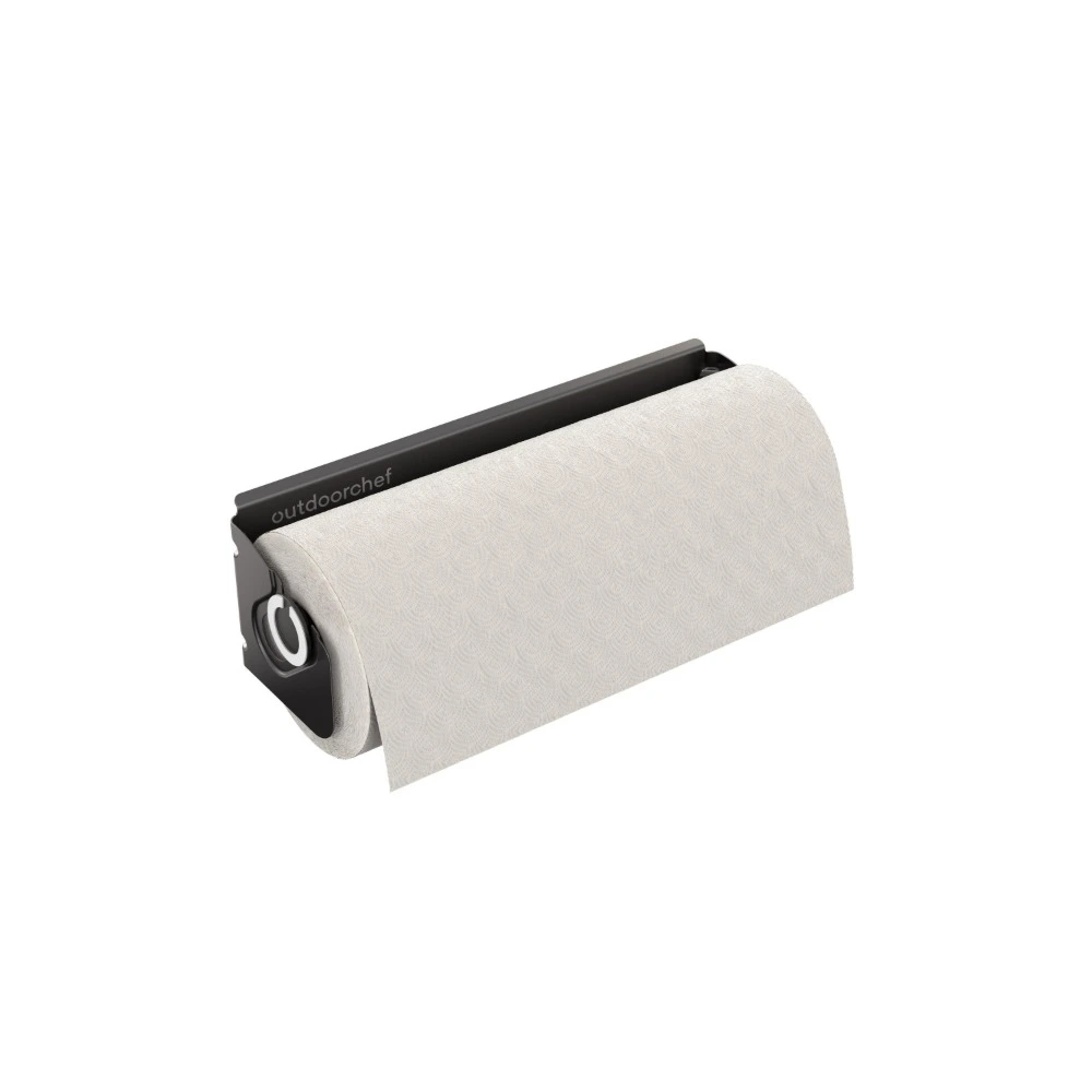 Outdoorchef Magnetic Kitchen Roll Holder for Heat Gas Grill Stations, For Paper Towel, Foil and Cling Film, Powder-Coated Steel, Black - 14.491.77
