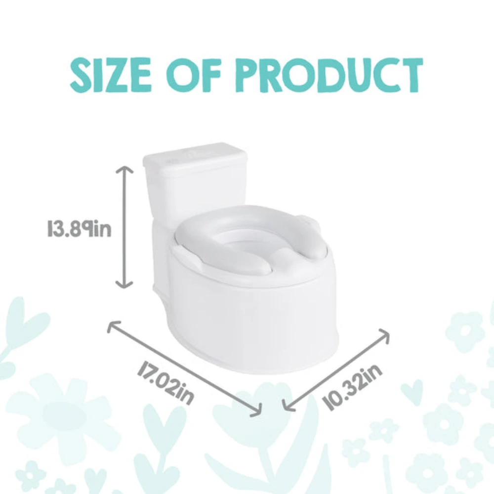 Regalo My Little Potty Training Toilet for Toddlers, 17.02 x 10.32 x 13.89 inches, Realistic Design with Flush Sound, Removable Seat and Bowl, Built-in Wipes Holder, White - 0500 DS - Image 4