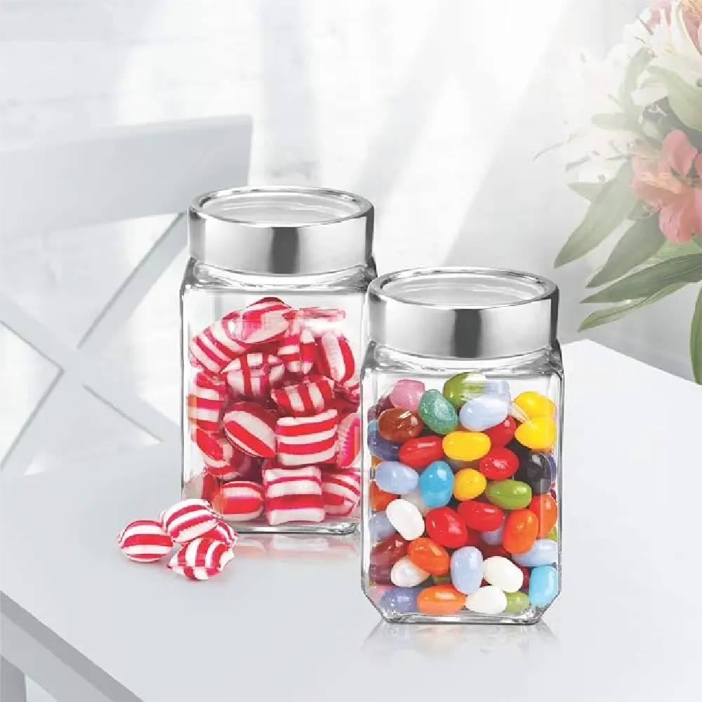 Milton Treo By Cube Storage Jar, Set Of 6, Transparent Glass 310ml - 3015660 - Image 3