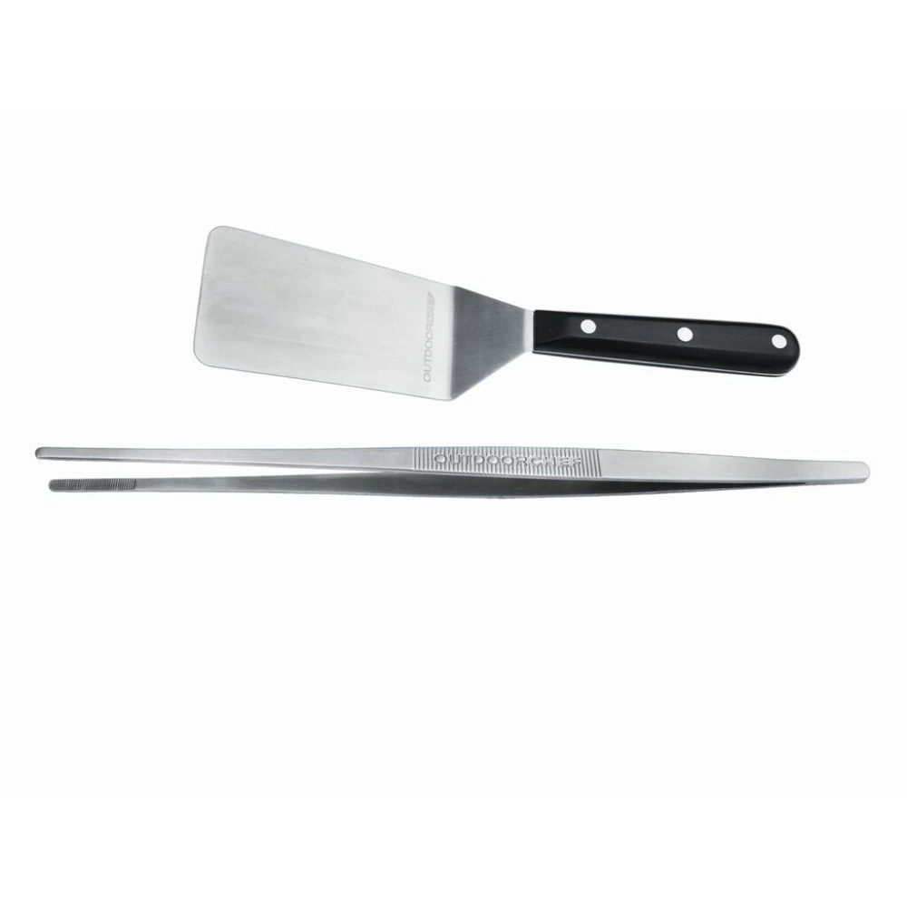 Outdoorchef Plancha Cutlery Set, Spring Steel Spatula with Pakka Wood Handle and Narrow Grill Tweezers, Griddle Tools - 14.112.65 - Image 3