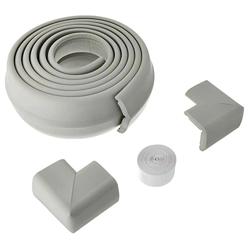 KidCo Hearth Foam Cushion Fireplace Edge Guard with 8 ft Trimmable Foam, 2 Foam Corners and Double-Stick Tape for Brick, Stone and Tile - S720