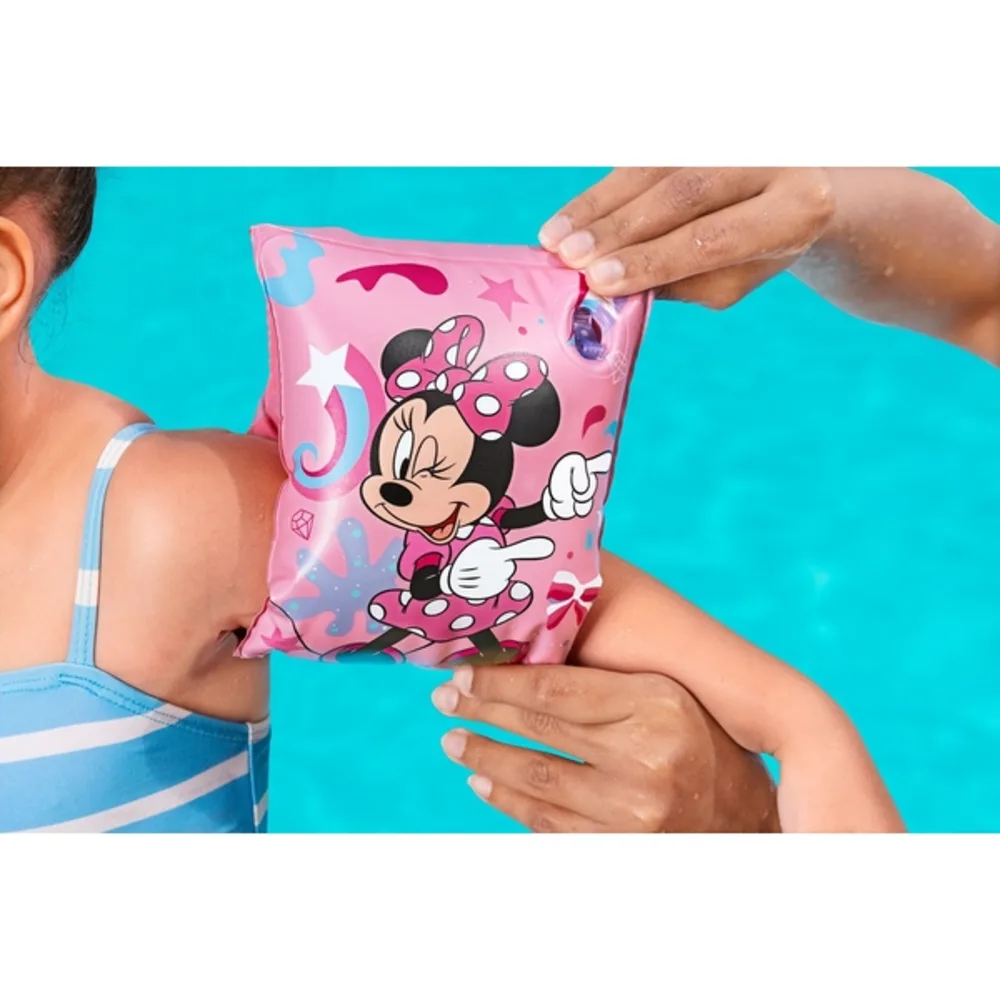 Bestway Disney Junior Minnie Armbands 23cm x 15cm, Inflatable PVC Swim Arm Floats for Kids, Character Swimming Aid for Pool & Beach, Multicolour - 91038 - Image 5