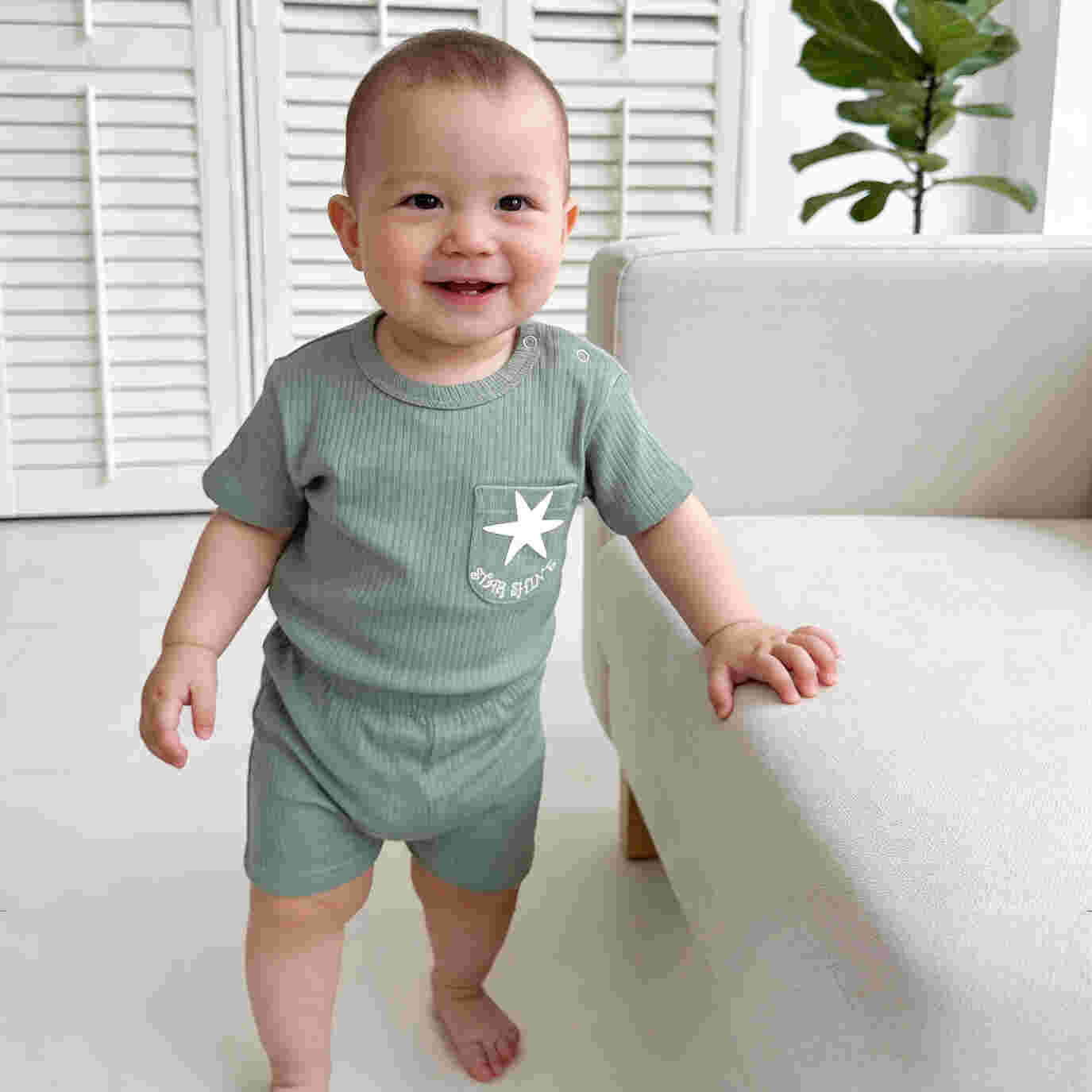 Babies Basic Ribbed Cotton Short Sleeves T-shirt and Plain Shorts Set - Pack of 3 0-3 Months Multi Color M714-TO-MIX-0-3-6PC - Image 5