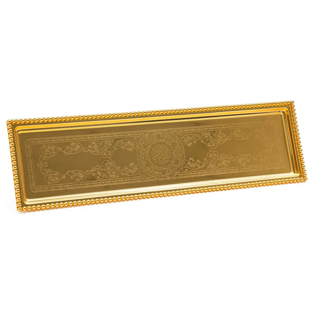 Zolten Silver Plated Rectangular Serving Tray, Gold, 80 cm - ZL2013906 - Image 5