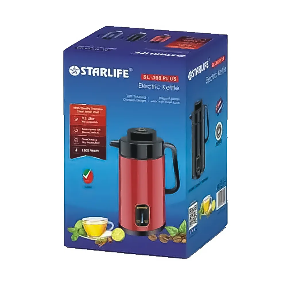 STARLIFE 3.20L 2IN1 KETTLE 1500W RED AND BLACK SL-366PLUS - Image 3