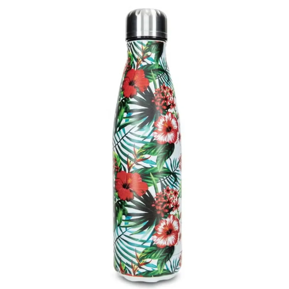 Hydrobrew Double Wall Stainless Steel Water Bottle Tropical Hibiscus 500ml - HB_WBSS500PRN_FWWH