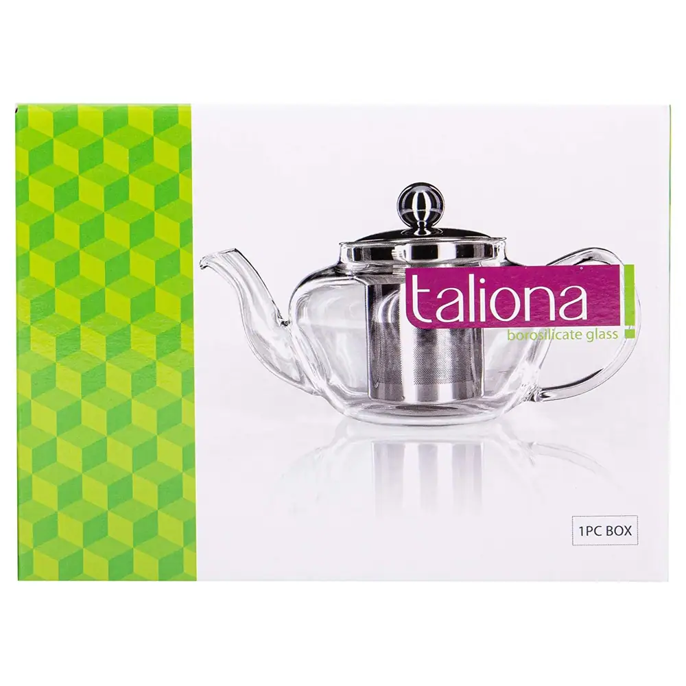 Taliona Classic Borosilicate Glass Tea Pot with Stainless Steel Filter & Lid 600 ml - TL2213436 - Image 3
