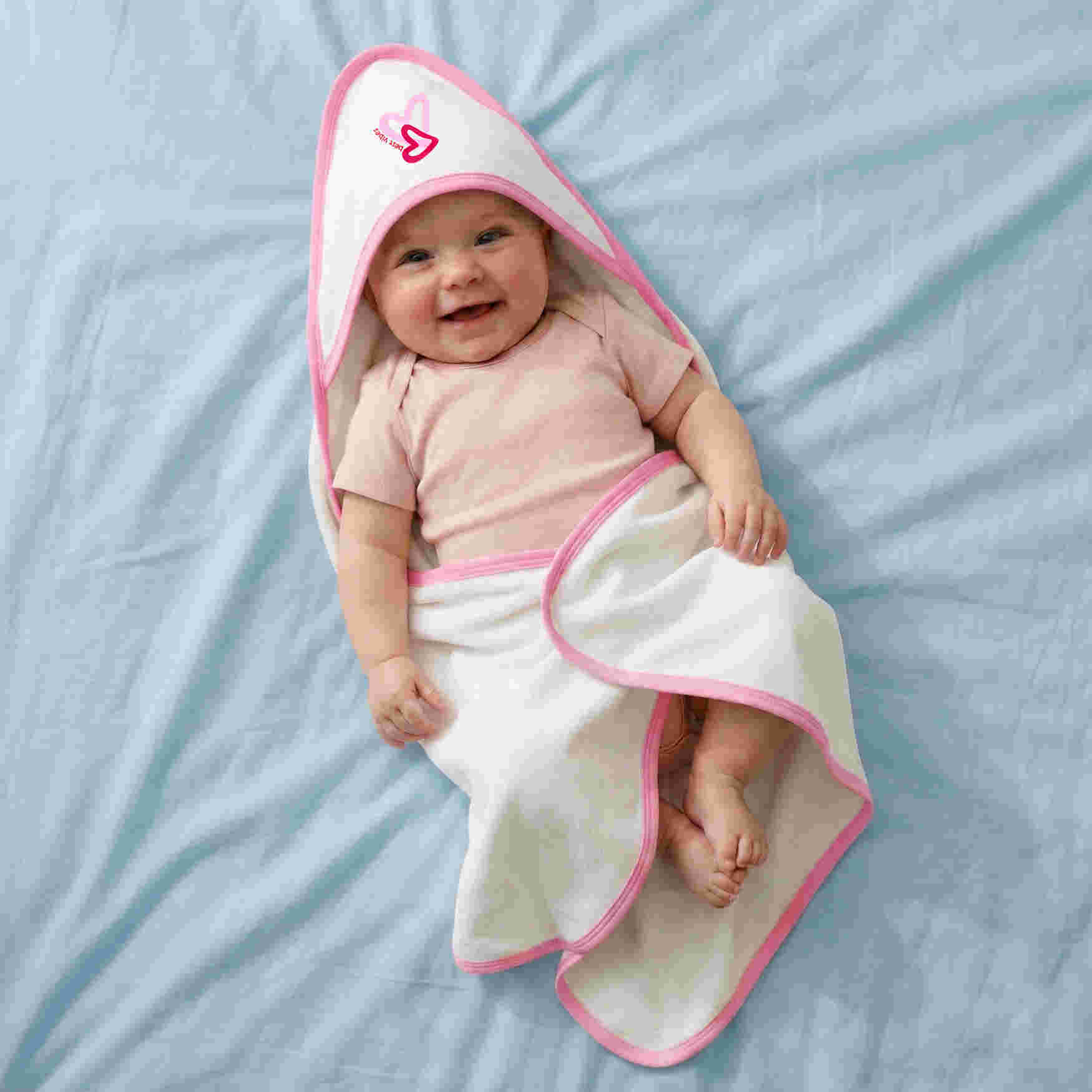 Babies Basic Cotton Swaddle Blanket for New Born 75x75cm Pink V239-BLA-PIN-OS - Image 4