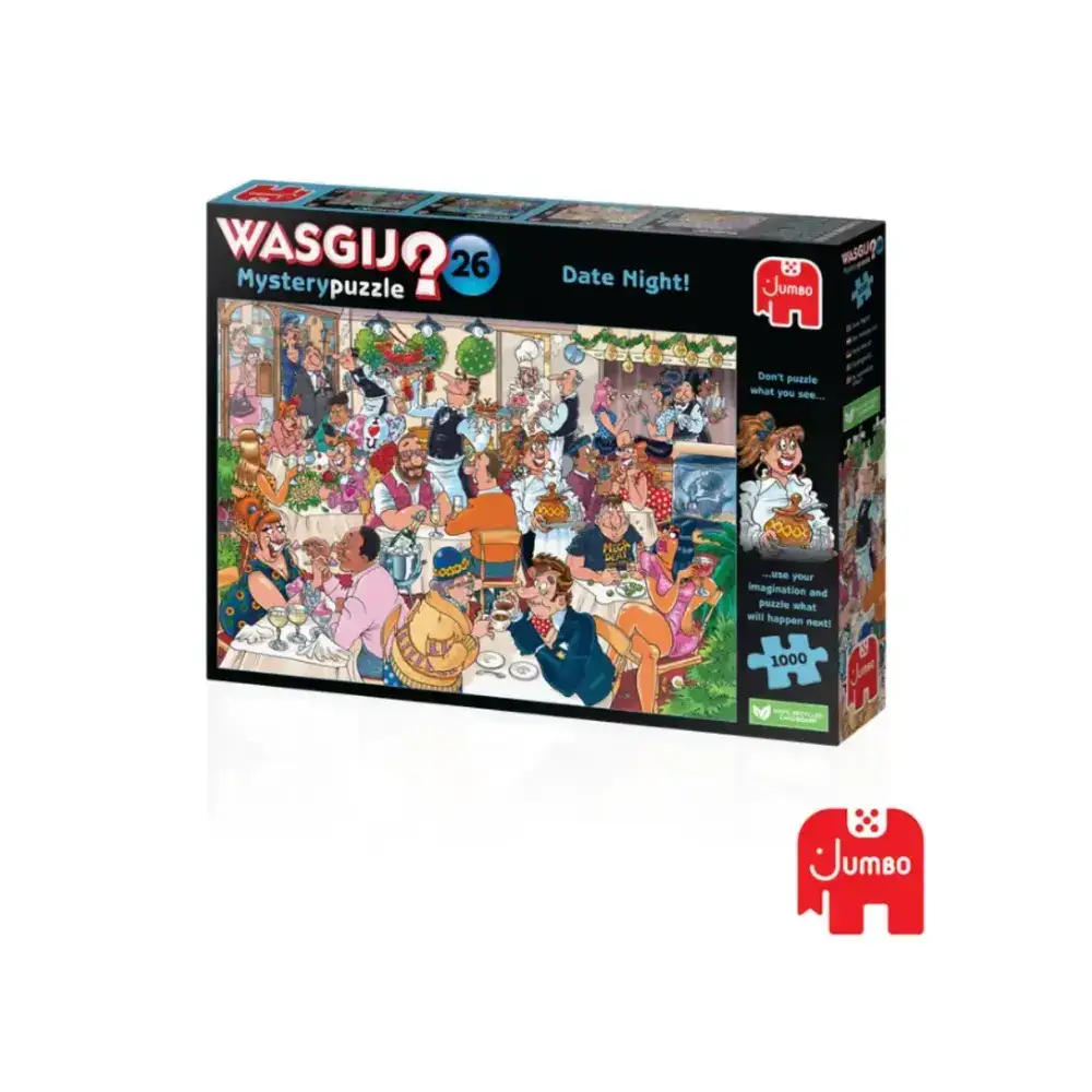 Wasgij Date Night. 1000 Piece Jigsaw Puzzle, Challenging & Fun, Puzzle What Happens Next, Eco-Friendly 100 percent Recycled Cardboard, 68x49 CM, Multicolour - 1110100331