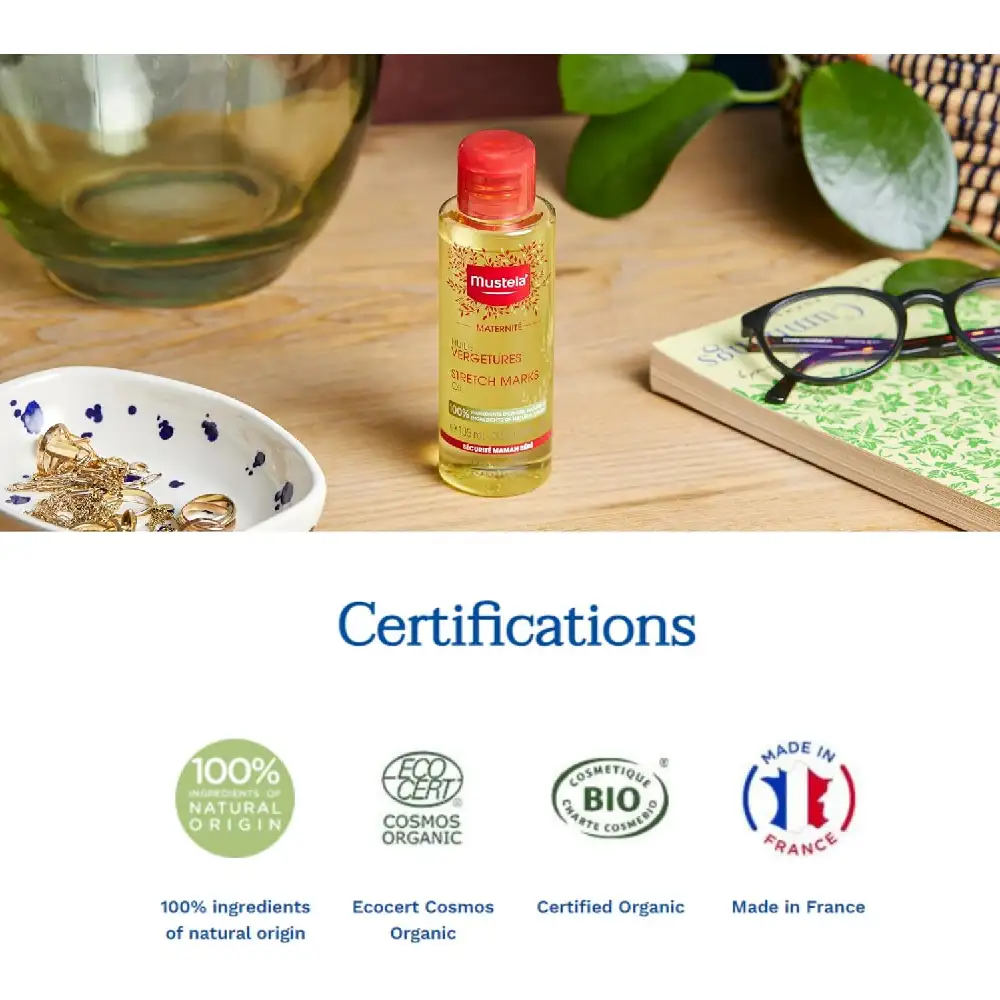 Mustela Organic Stretch Marks Oil for Pregnancy, 100 Percent Natural Origin, Maracuja, Avocado & Organic Sunflower Oils, Skin Elasticity & Hydration Care, Non-Greasy 105ml - H013 - Image 4
