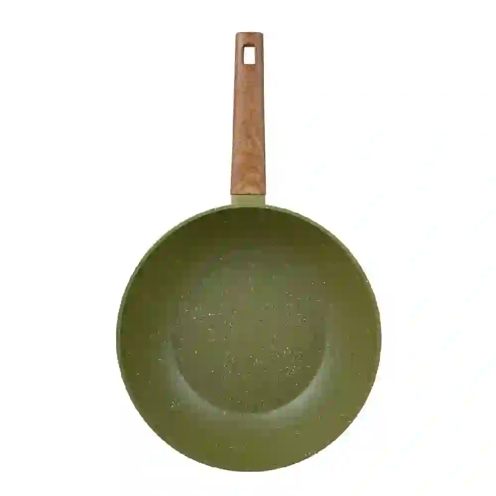 Bergner Acadia Wok with Lid and Forged Aluminium Body and Induction Base, Green, 30 cm for Induction, Gas and Electric Hobs - BG56236GR - Image 3