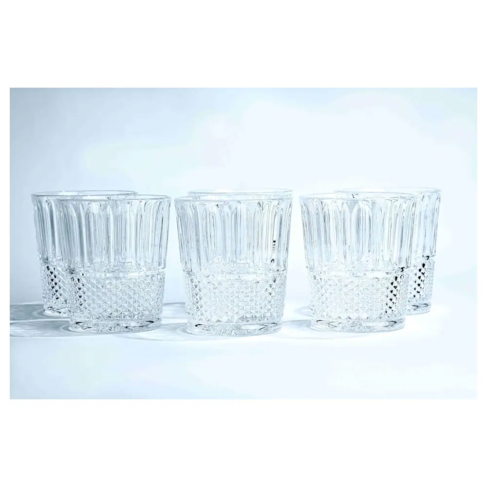 Taliona Diamond 6-Piece Clear Glass Old Fashioned Tumbler Set 32 cl - C6913815 - Image 9