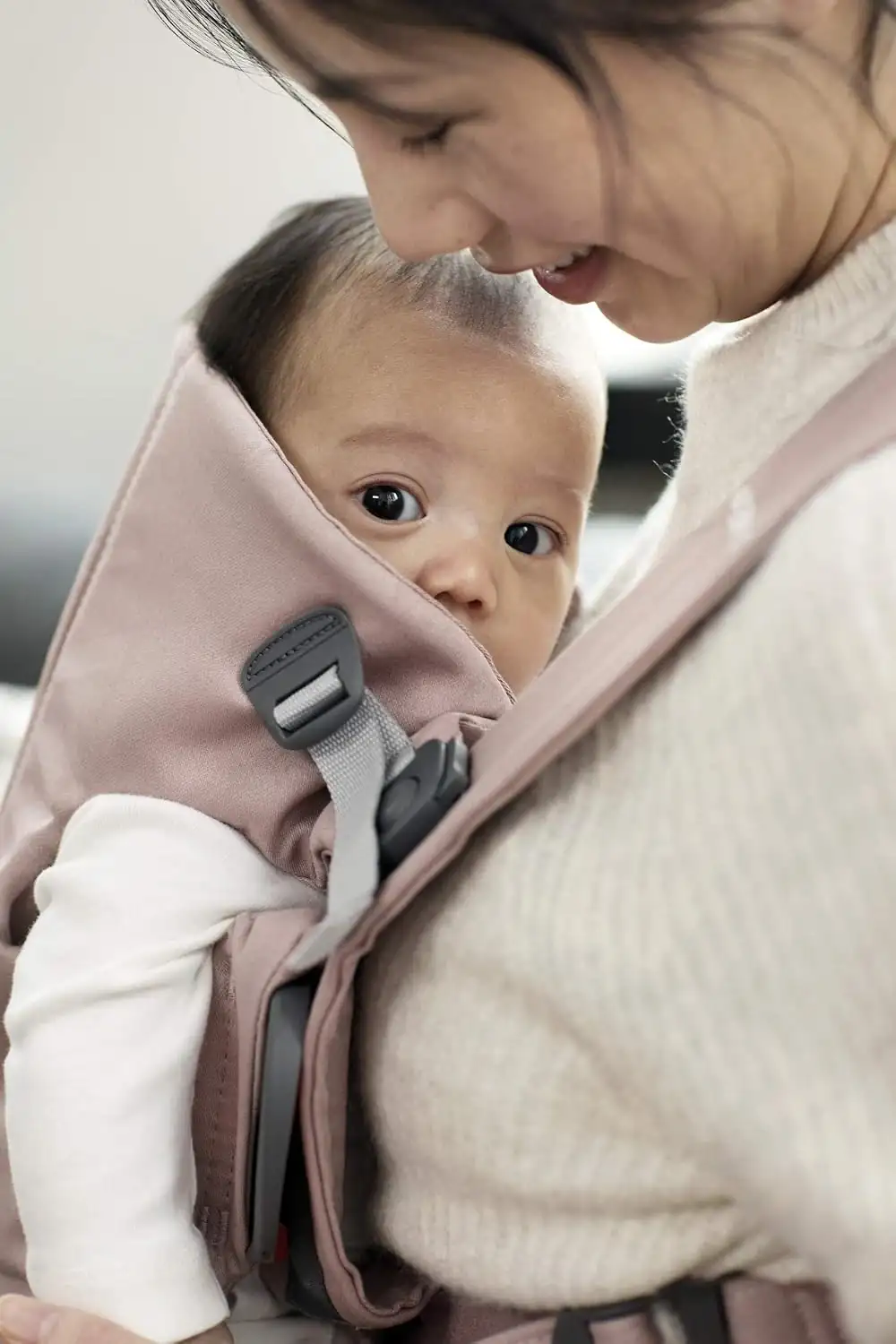 BabyBjorn Baby Carrier Mini Woven Cotton Dusty Pink - BJ021114 - Image 7