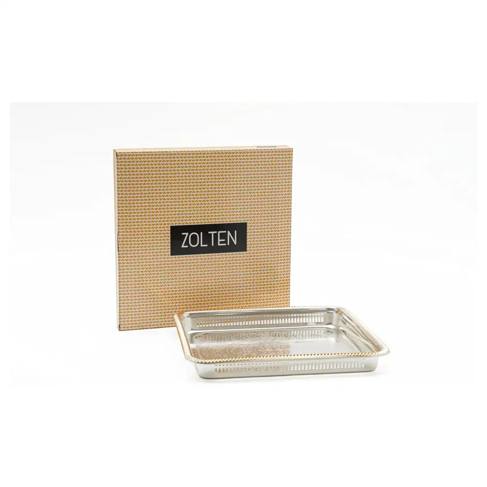 Zolten Silver Plated Square Serving Tray, 35.3 cm - ZL2013930 - Image 3