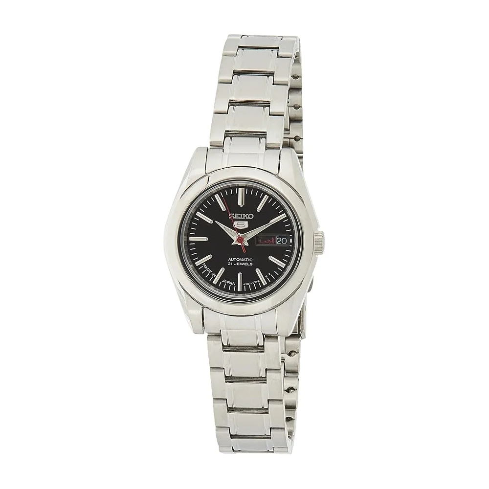 Seiko 5 Automatic Black Dial Stainless Steel Ladies Watch - SYMK17J1