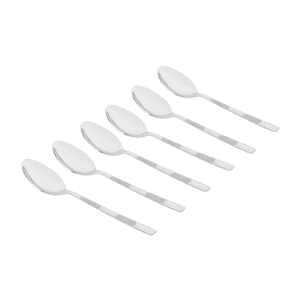 Delcasa DC2869 6-Pieces Stainless Steel Table Spoon, 19 cm, 7.5 inches, Rust-Resistant, Dishwasher Safe, Silver