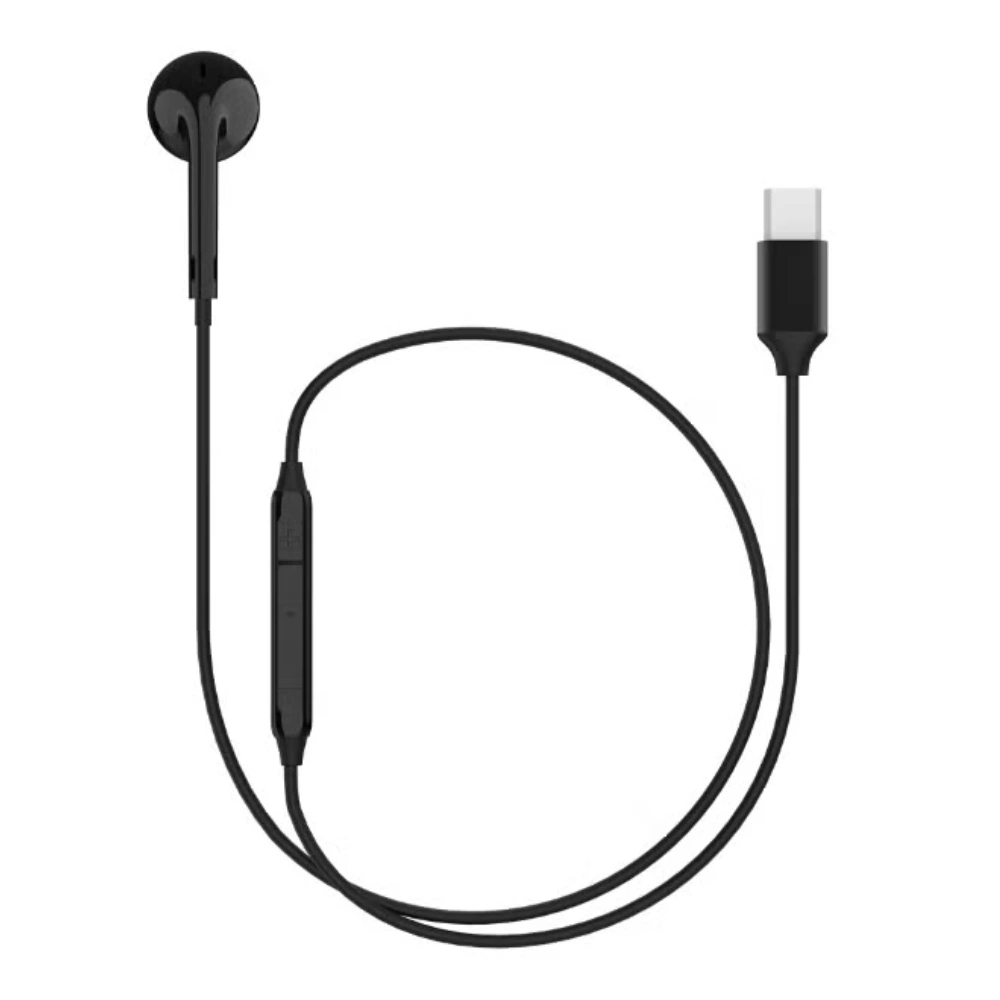 MYX Pro Voice Type-C Wired Mono Earphone, Ergonomic Design, HD Sound for Music & Calls, Black- VOICE MT-01B