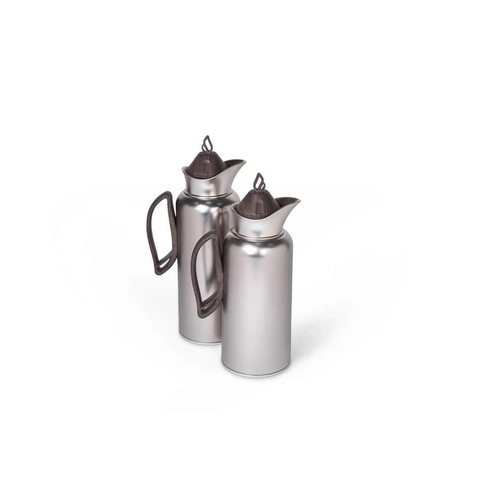 Zolten Eterna Wenge 2-Piece Dishwasher-Safe Stainless Steel Vacuum-Insulated Flask Set, 0.7 L + 1 L - ZL1714712 - Image 2
