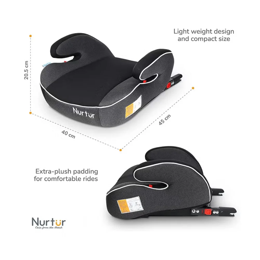Nurtur Enzo Kids Booster Car Seat Arm Rest Blow Up Narrow Backless Design For Travel - ZY13A-NR5 - Image 4