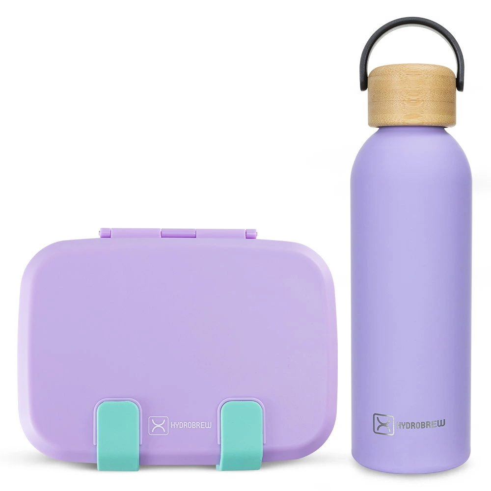 Hydrobrew Steel Core Stainless Steel Lunch Box And Double Wall Stainless Steel Water Bottle 839ml Plus 500ml - CMHB_LB2COMSSWBSS500_PU