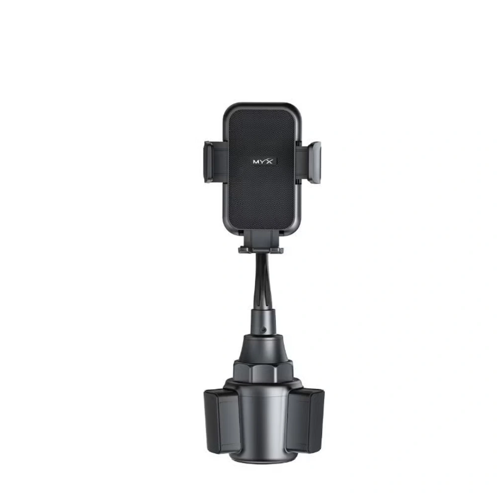 MYX Pro CupSpin Car Cup Phone Holder, 360 Degree Adjustable Stand, One-Touch Release, Foldable Hose, Black - CUPSPIN MH 126
