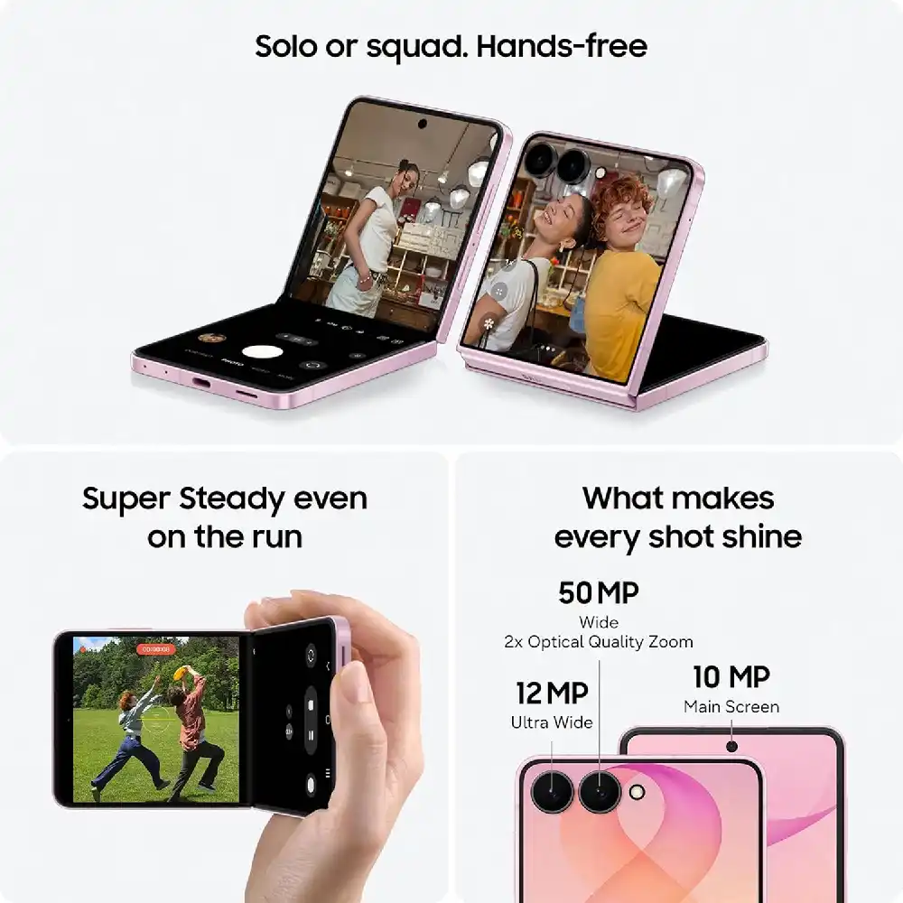 Samsung Galaxy Z Flip8 5G Dual SIM Smartphone 12GB RAM 256GB, 6.9-Inch Dynamic AMOLED 2X 120Hz Display, 50MP Dual Camera, 4300mAh, Pink - Middle East Version - Image 8
