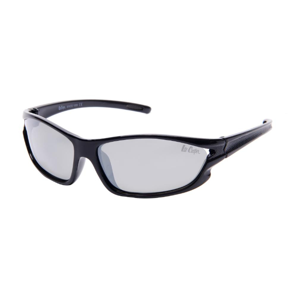 Lee Cooper Polarized Sunglasses Matte Black Frame Grey Mirror Lens 51mm - LC1211