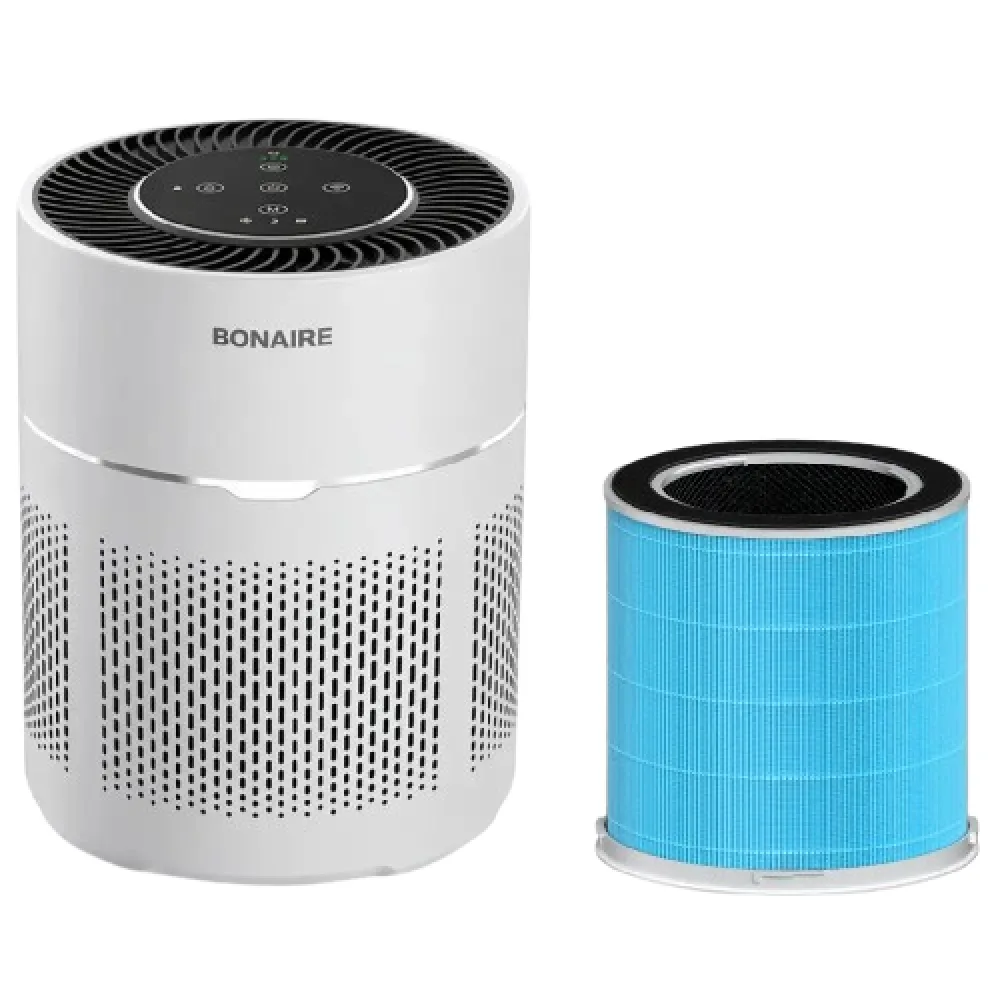 Bonaire GAP 12 HEPA Air Purifier with GAP 12 Replacement Filter Bundle - Pre Filter, Activated Carbon, Auto Mode, PM2.5 Sensor, White