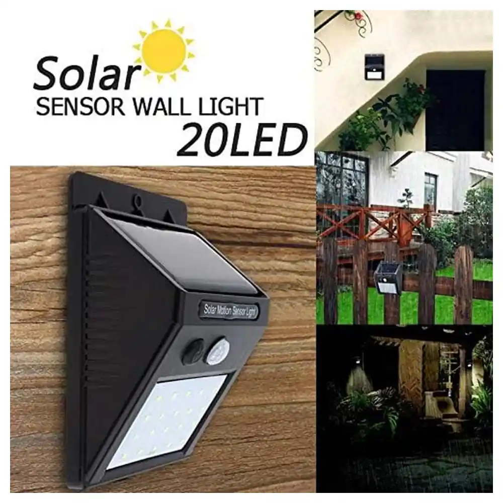 Solar Powered 20 LED Motion Sensor Wall Light with PIR and Light Sensor, Auto Day Night Outdoor Security Lamp for Garden, Yard and Path, Black - Image 4