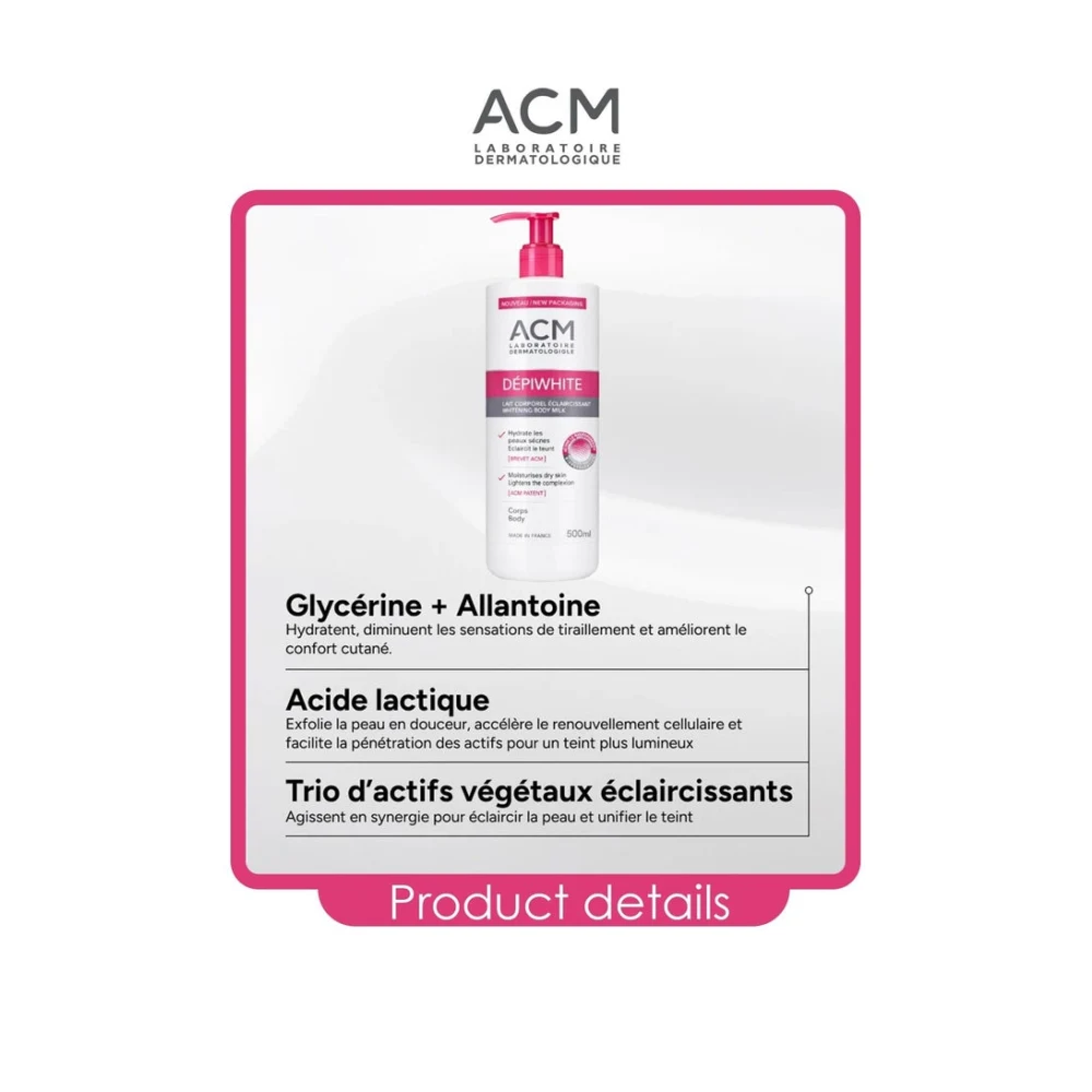 ACM Depiwhite Whitening Body Milk 500ml Deep Moisturizing Lotion - Image 3