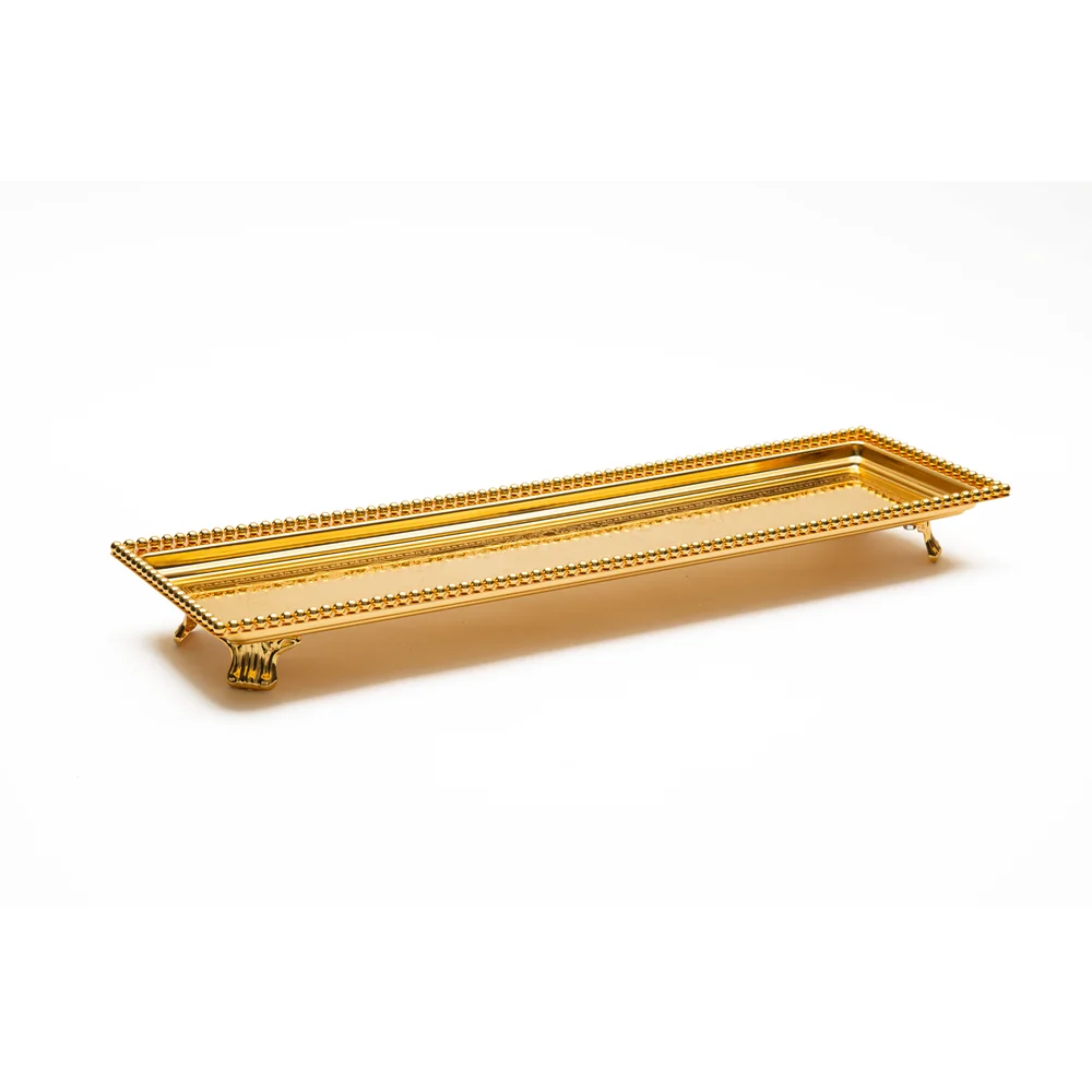Zolten Silver Plated Rectangular Serving Tray, Gold, 80 cm - ZL2013906 - Image 2